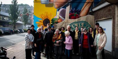 Mural Deurne centrum momentje
