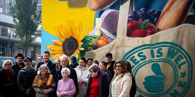 Mural Deurne centrum momentje